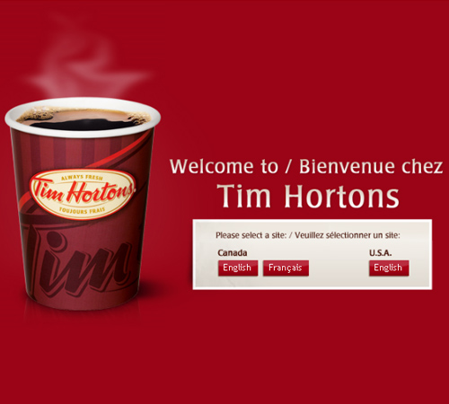 Coffee Websites - Tim Hortons