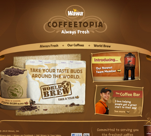 Coffee Websites - Wawa Coffee Topia