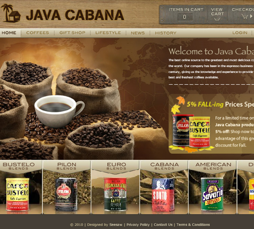 Coffee Websites - Java Cabana