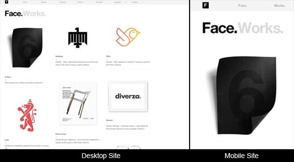 Thiết kế đáp ứng Face uses a responsive design to deliver its content to different devices.