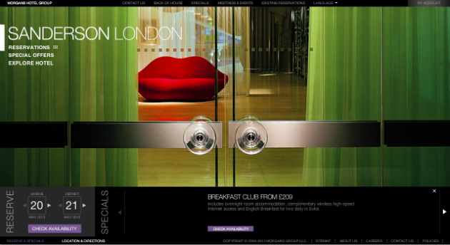 Sanderson Hotel London 20+ Best Hotel Website Designs For Your Design Inspiration