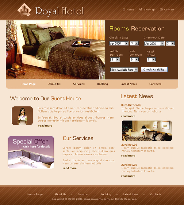 free hotel template