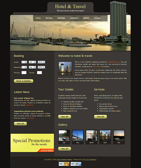 free hotel template