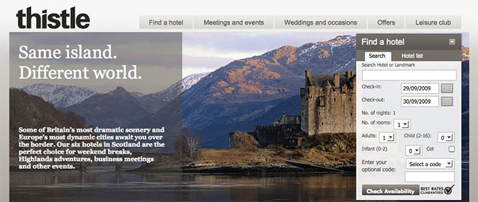 5-thistle Hotel Website Design 5-thistle Hotel Website Design