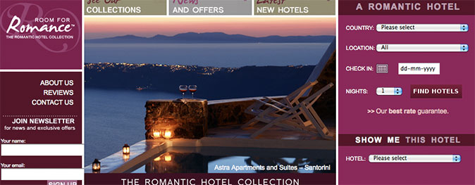 8-room-for-romance Hotel Website Design 