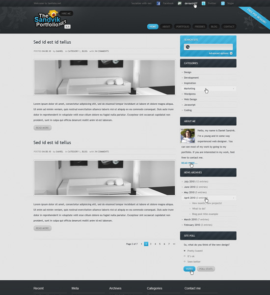 Web Design Interface F-rom DeviantArt in August'10