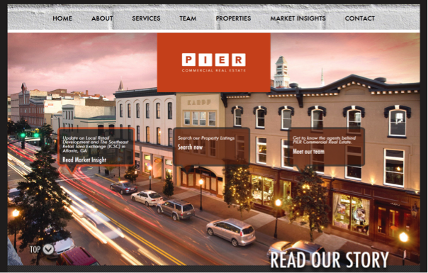 PIER Commercial Real Estate web design
