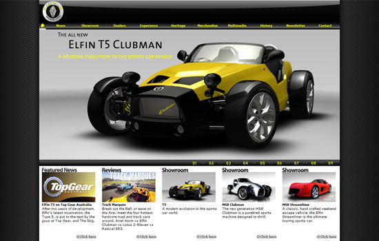 Beautiful Cars Website Design Showcase