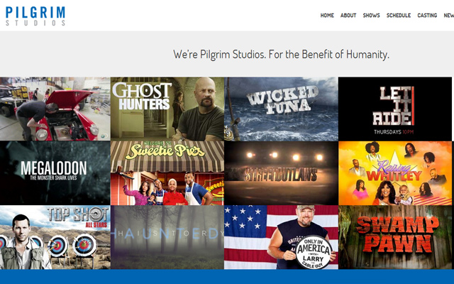 pilgrim studios website layout production