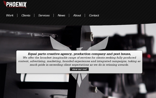 pheonix production company website layout