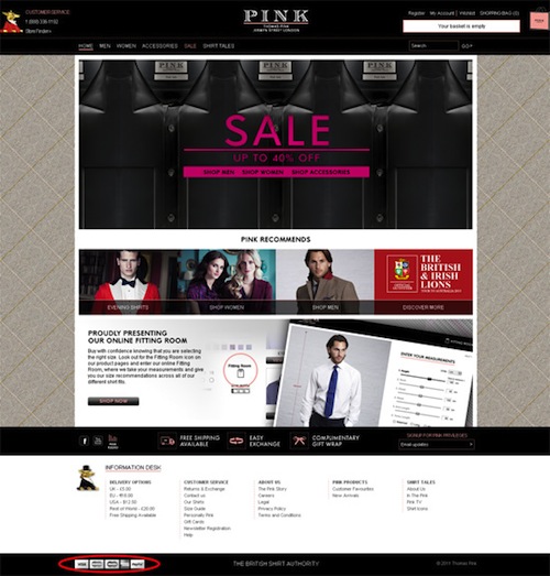 Thomas Pink Payment Icons