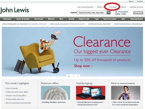 John Lewis Store Finder