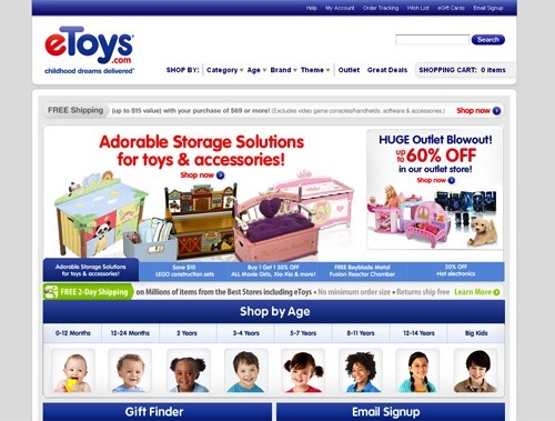 eToys Deals Section