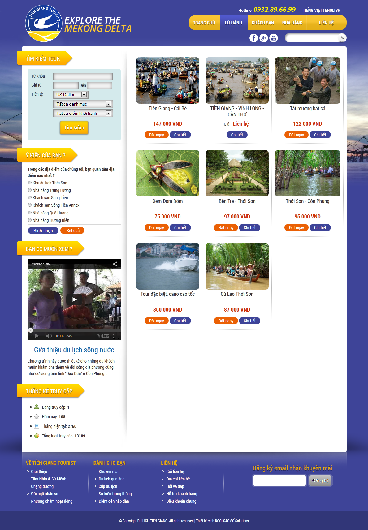 thiet ke web du lich tien giang tourist