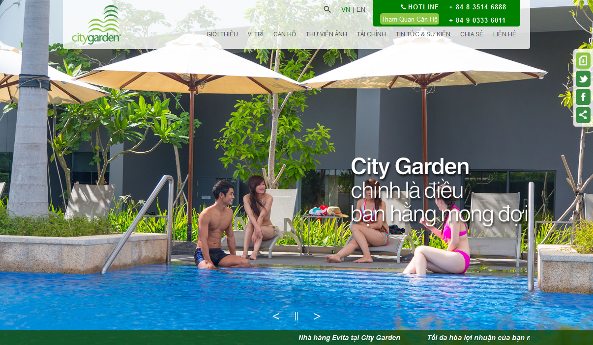 Thiết kế web bất động sản City Garden
