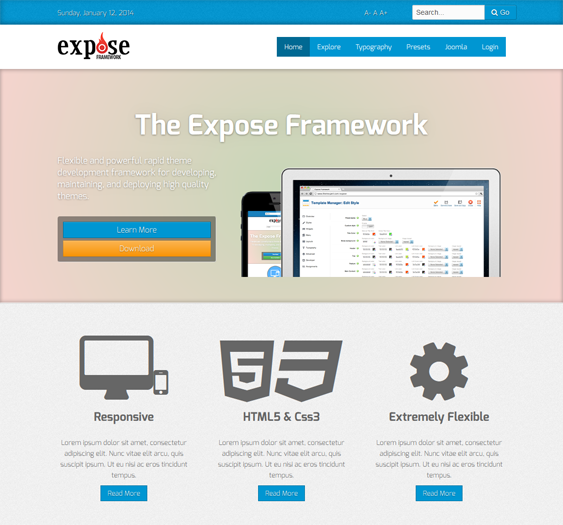 expose free professional joomla template