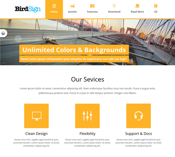 Templetes miễn phí cho Joomla - BirdSign 