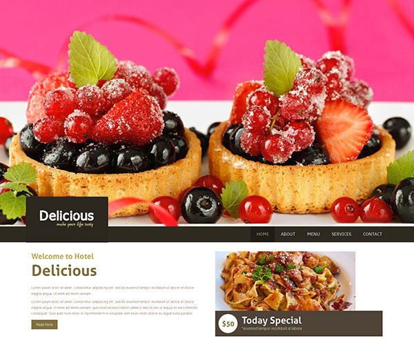 Giao diện thiết kế web nhà hàng - Delicious 