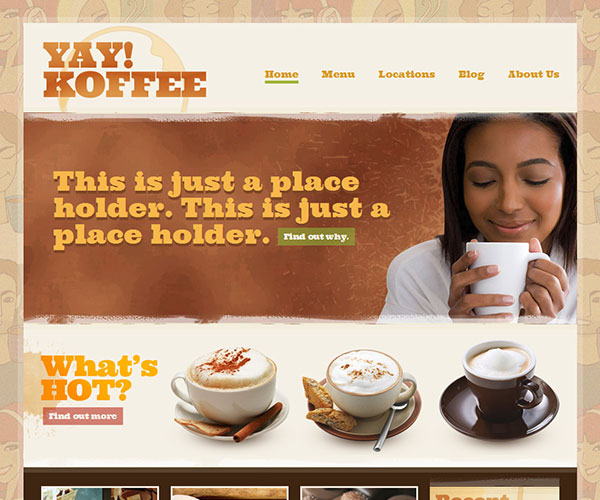 Giao diện thiết kế web nhà hàng - Yay!Koffee 