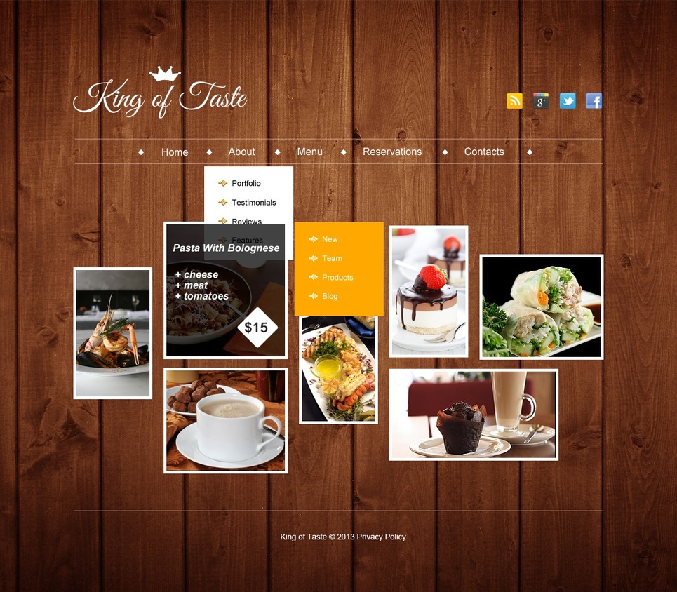 Mẫu thiết kế web nhà hàng