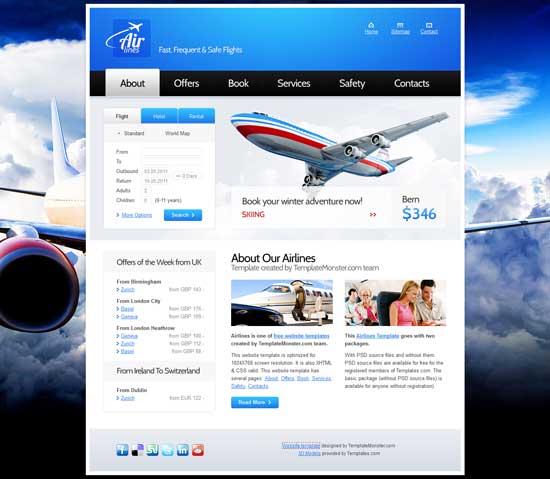 Free-Airlines-Company-Website-Template