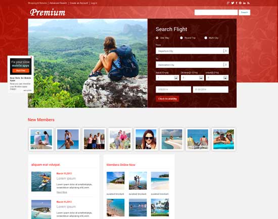 Free-Premium-travel-guide-Mobile-Website-Template