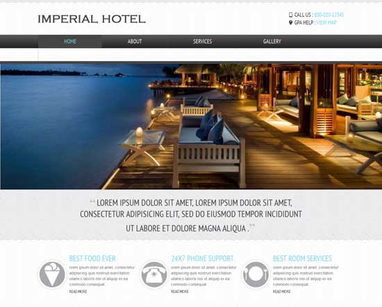 Imperial Hotel - Free Responsive Website Template