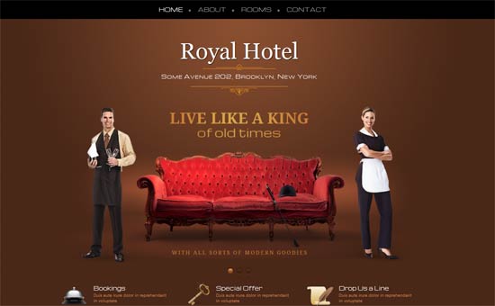 Luxury Hotel one page template