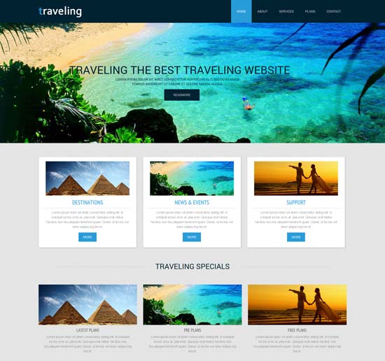 Traveling-a-travel-guide-Mobile-Website-Template