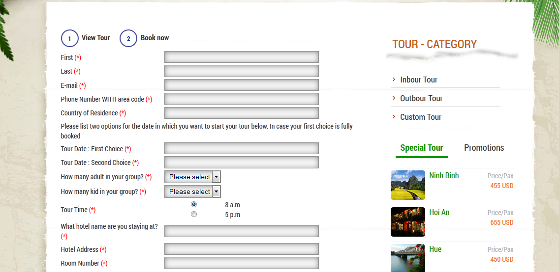 Tips thiết kế website du lịch
