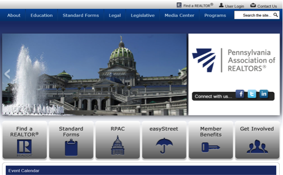Pennsylvania Association of Realtors web design