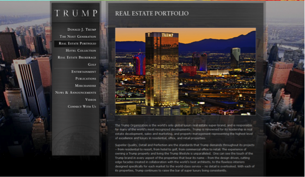 Trump Real Estate web design