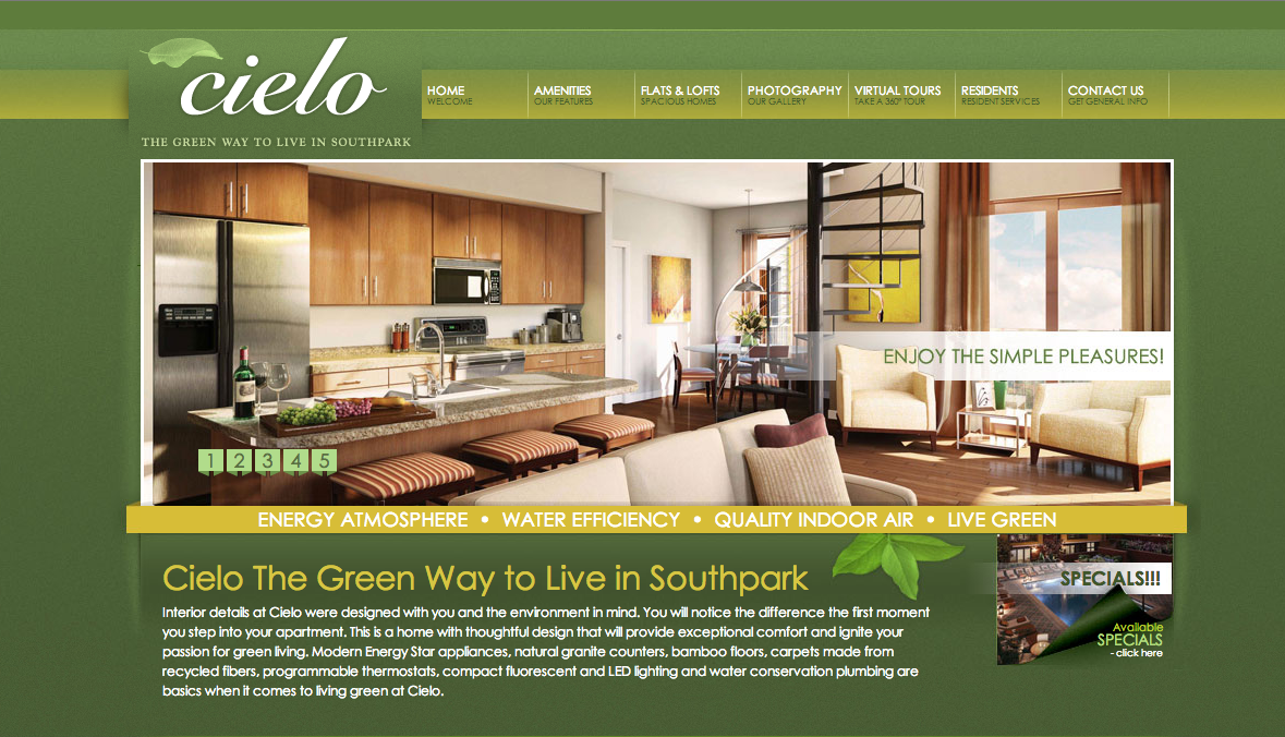 Cielo Apartments web design