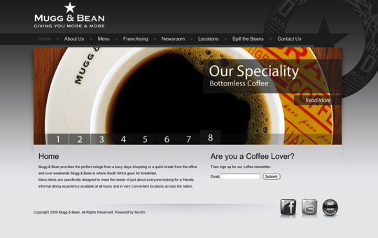 Mẫu thiết kế web cà phê 24