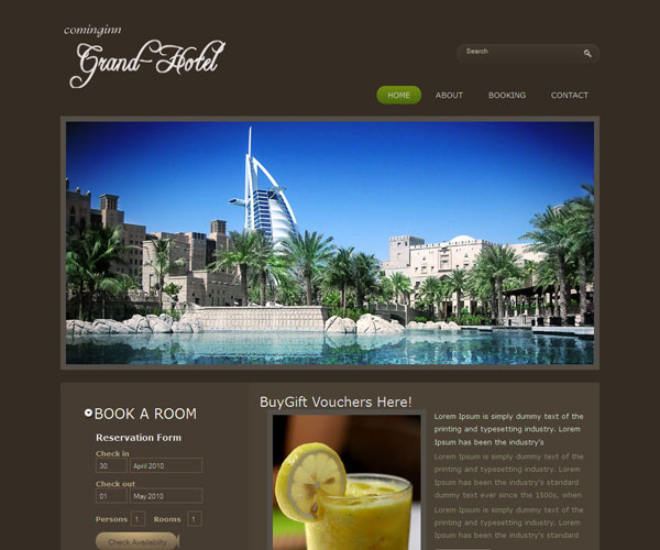 Tải về: Grand Hotel Website Template