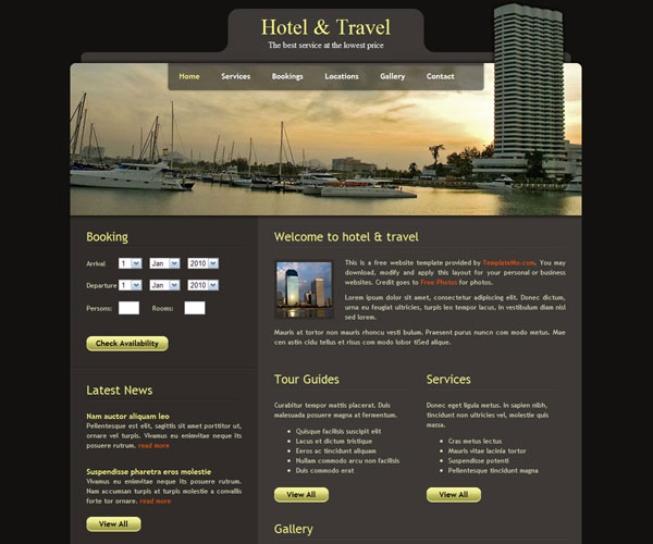 Tải về: Hotel & Travel Website Template