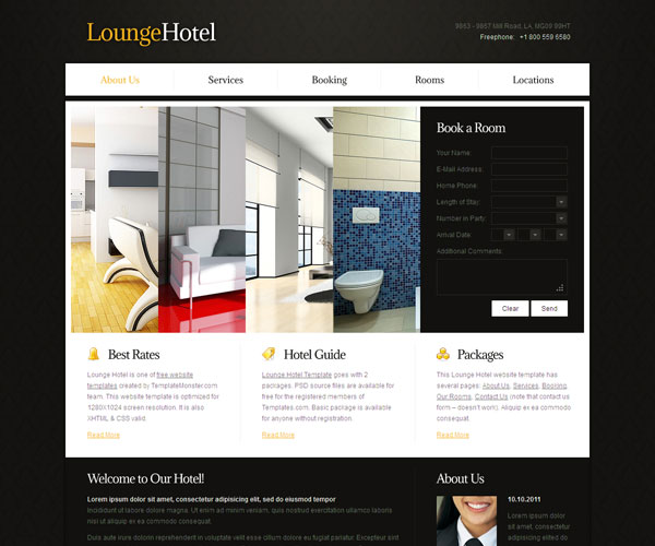 Tải về: Lounge Hotel Website Template