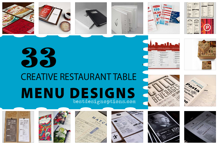 restaurant table menu designs