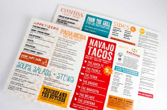 typographic mexican restaurant table menu design