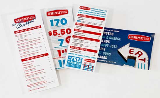 typographic restaurant table menu design