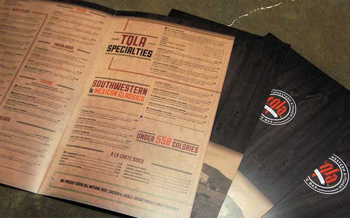 typographic retro restaurant table menu design