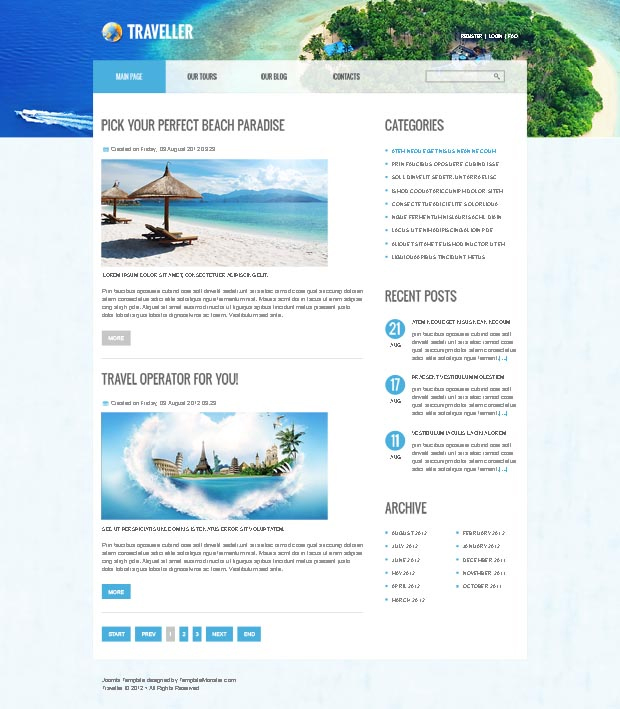 free joomla travel template Mẫu giao diện du lịch 11
