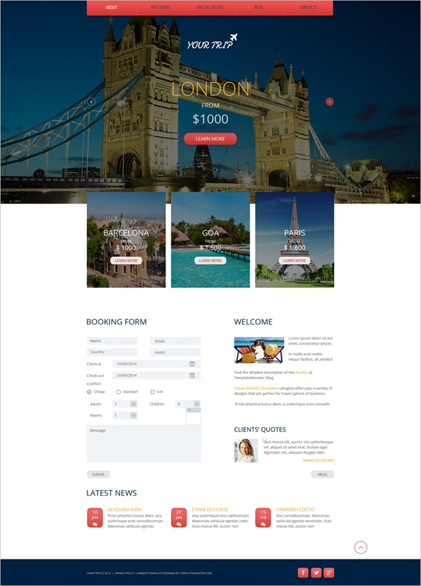 free travel html5 template Mẫu giao diện du lịch 12