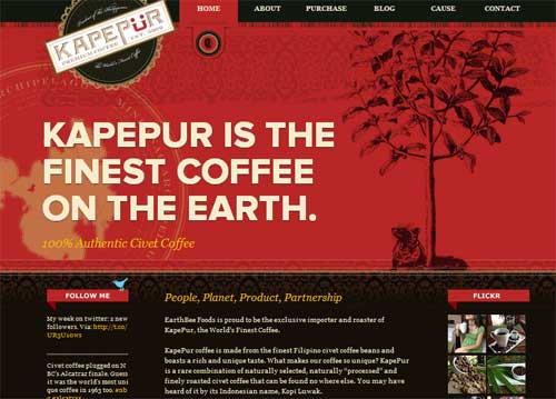 KapePur coffee website