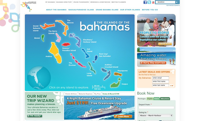 Mẫu thiết kế web du lịch Bahamas