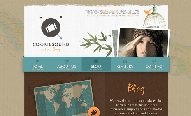 Mẫu thiết kế web du lịch Cookie Sound Blog