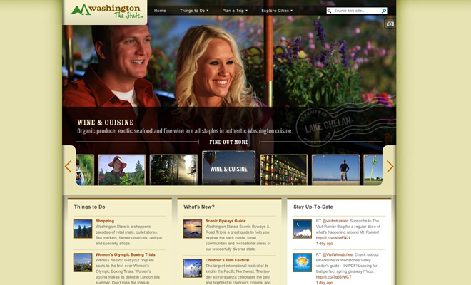 Mẫu thiết kế web du lịch Experience Washington