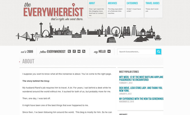 Mẫu thiết kế web du lịch Everywhereist
