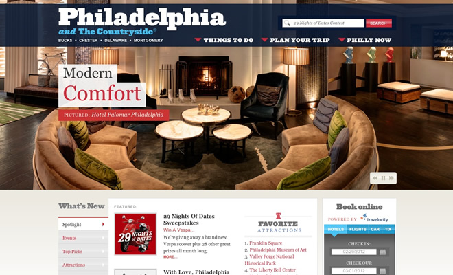 Mẫu thiết kế web du lịch Visit Philly