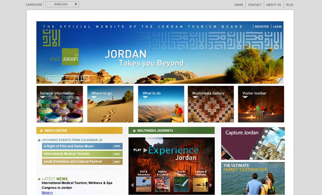 Mẫu thiết kế web du lịch Visit Jordan